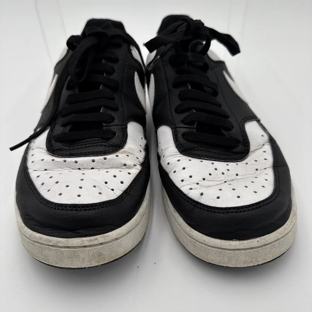 Nike court Vision Low Casual Shoes Men's White/Black‎ Used HM9862-001 Size 8.5